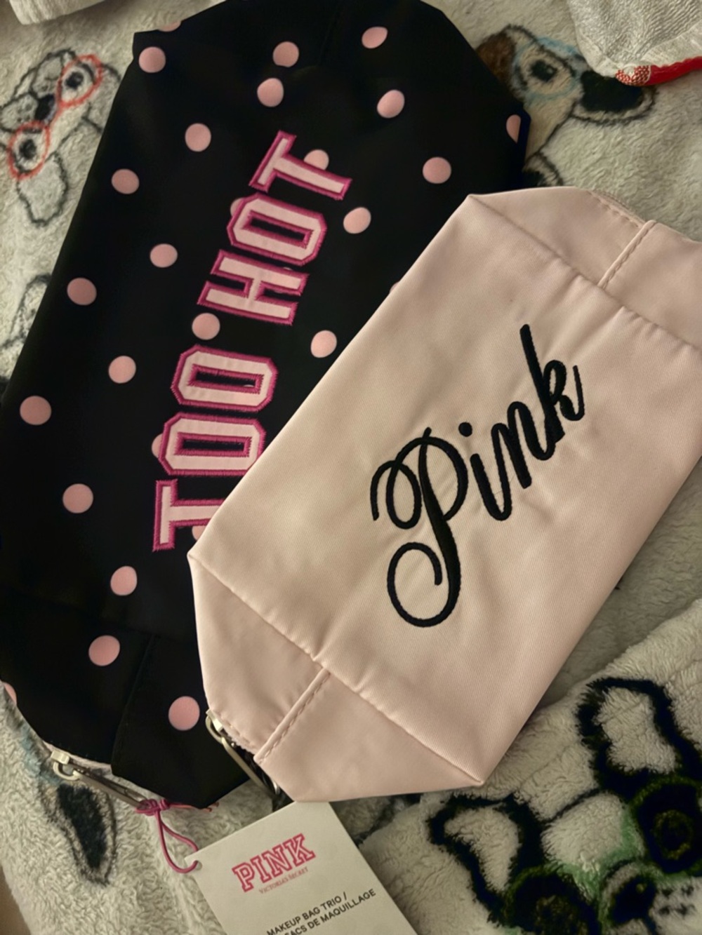 Pink makeup/misc bags